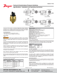Thumbnail of document Manual - A2 Subminiature Pressure Switch